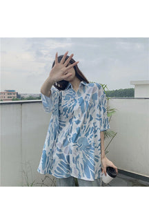 Oversize Simple Print Blouse