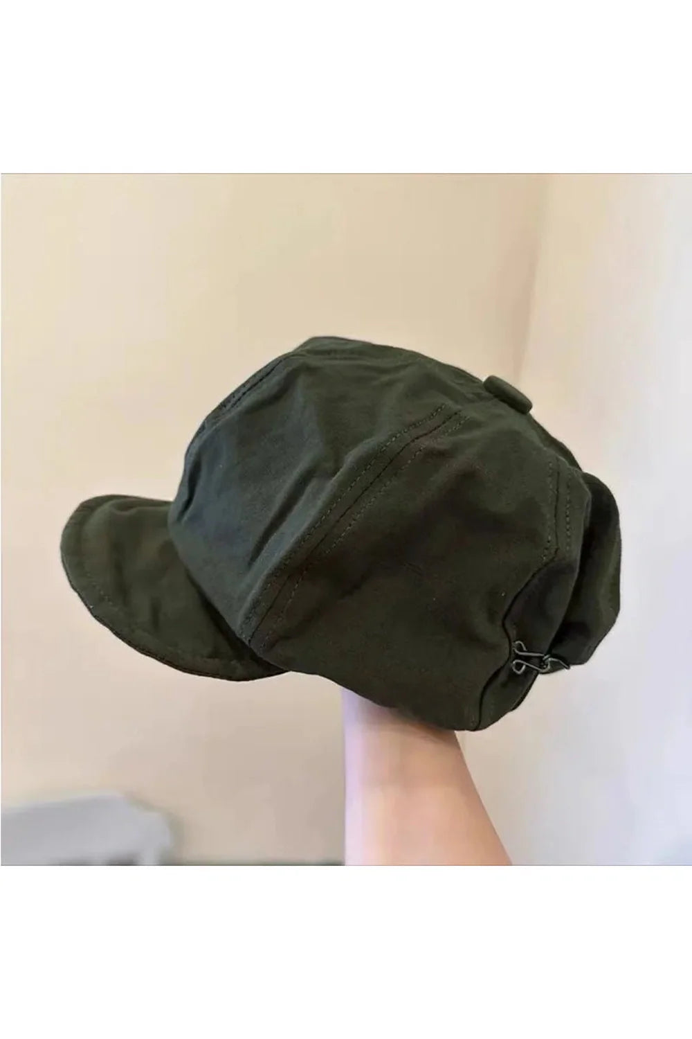 Oversized army green beret caps for a stylish look.