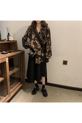 Oversized Boho Dark Shirt