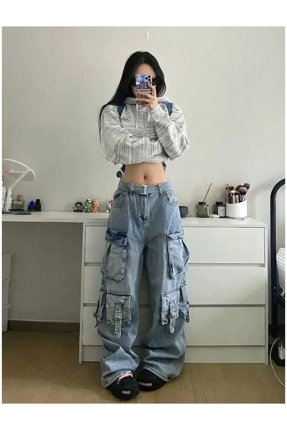 Oversized Cargo Denim Pants