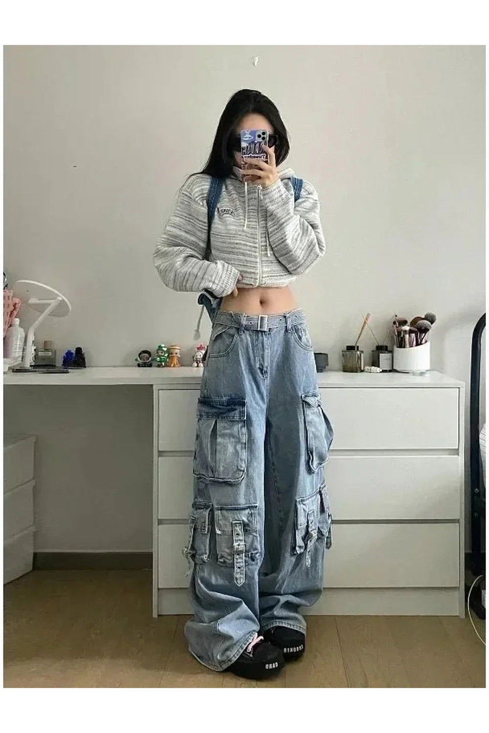 Oversized Cargo Denim Pants