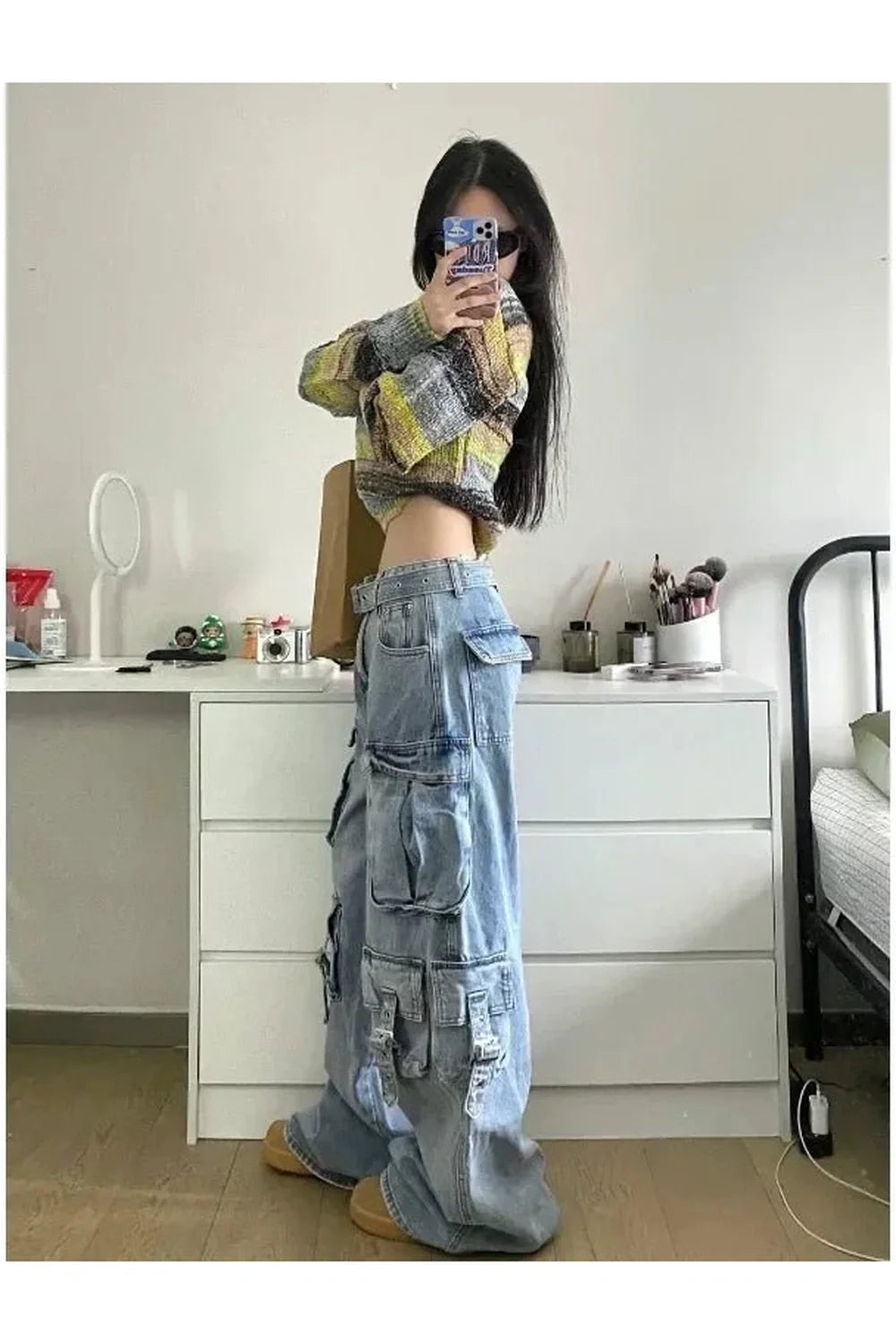 Oversized Cargo Denim Pants