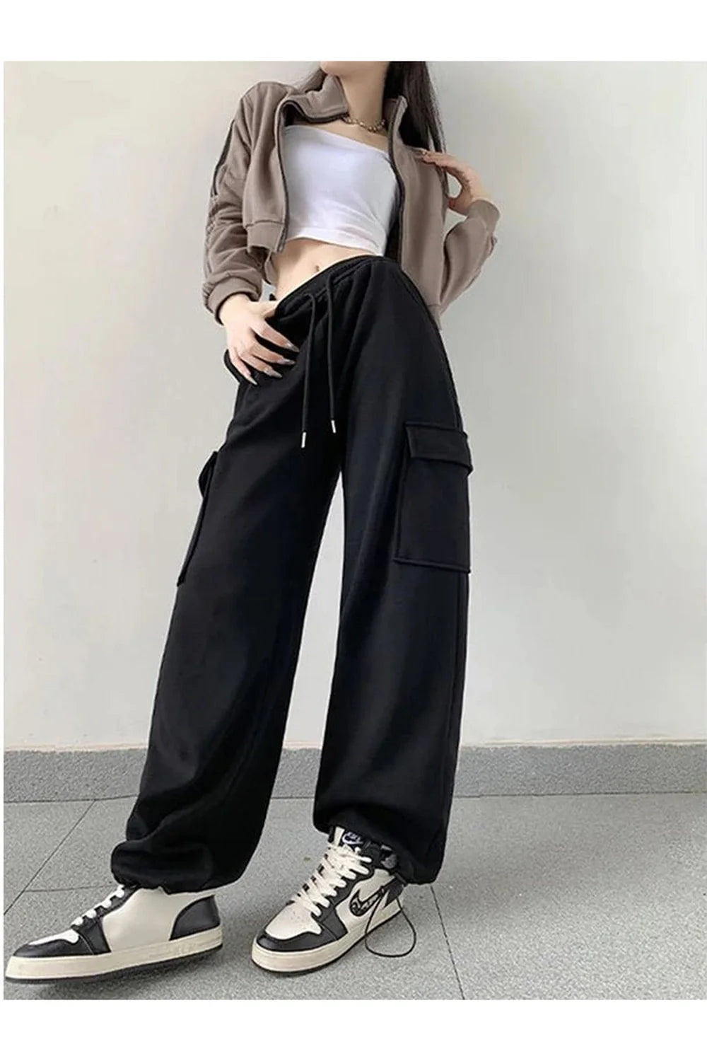 Oversized Cargo High Waist Women's Pants