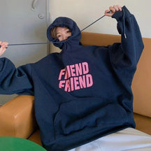 Oversized Friend Graphic Hoodie