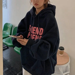 Oversized Friend Graphic Hoodie