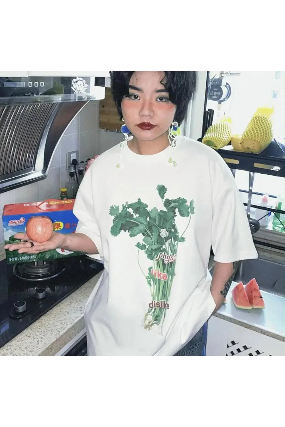 Oversized Herb Print T-Shirt