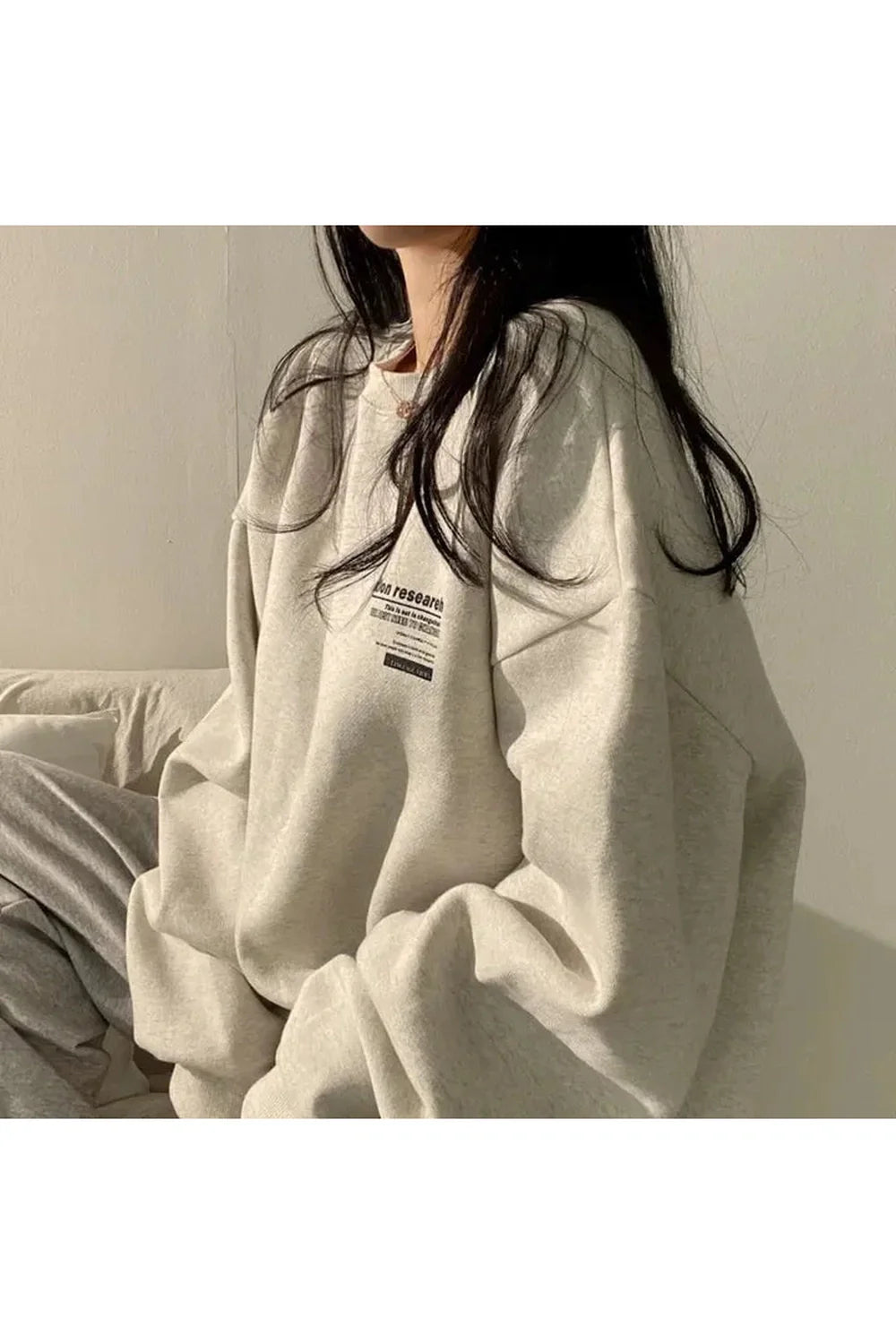 Fall Acubi Oversized Letter Print Hoodie