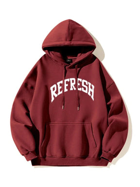 Oversized Maroon Graphic Hoodie