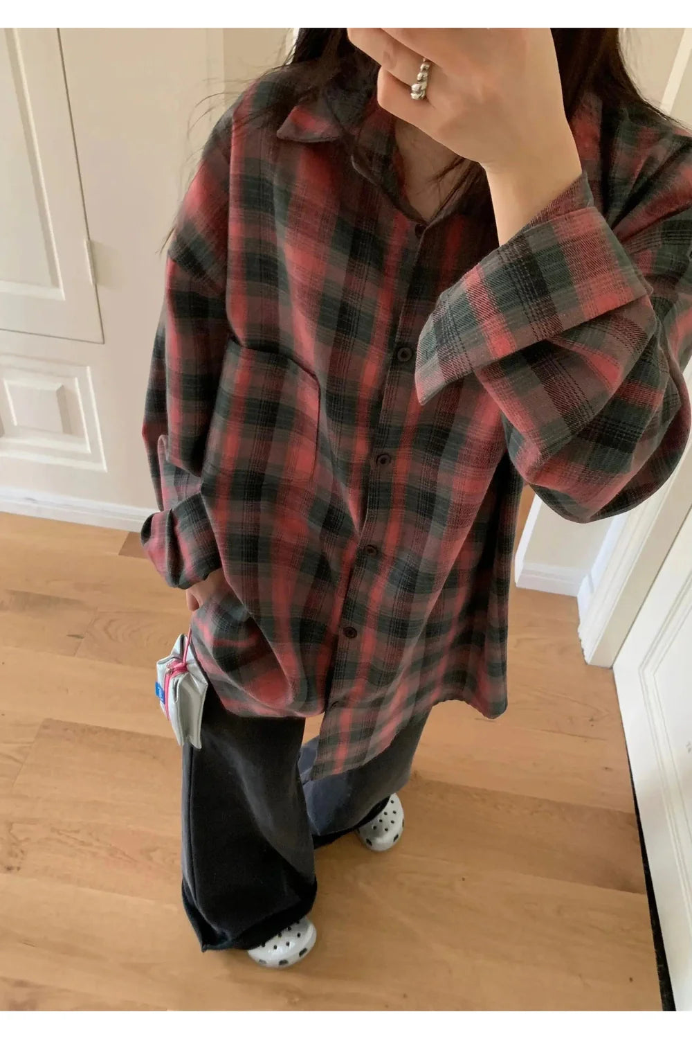 Oversized Plaid Flannel Shirt