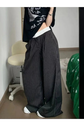 Oversized Striped Palazzo Pants, Pic, showcasing elegance.