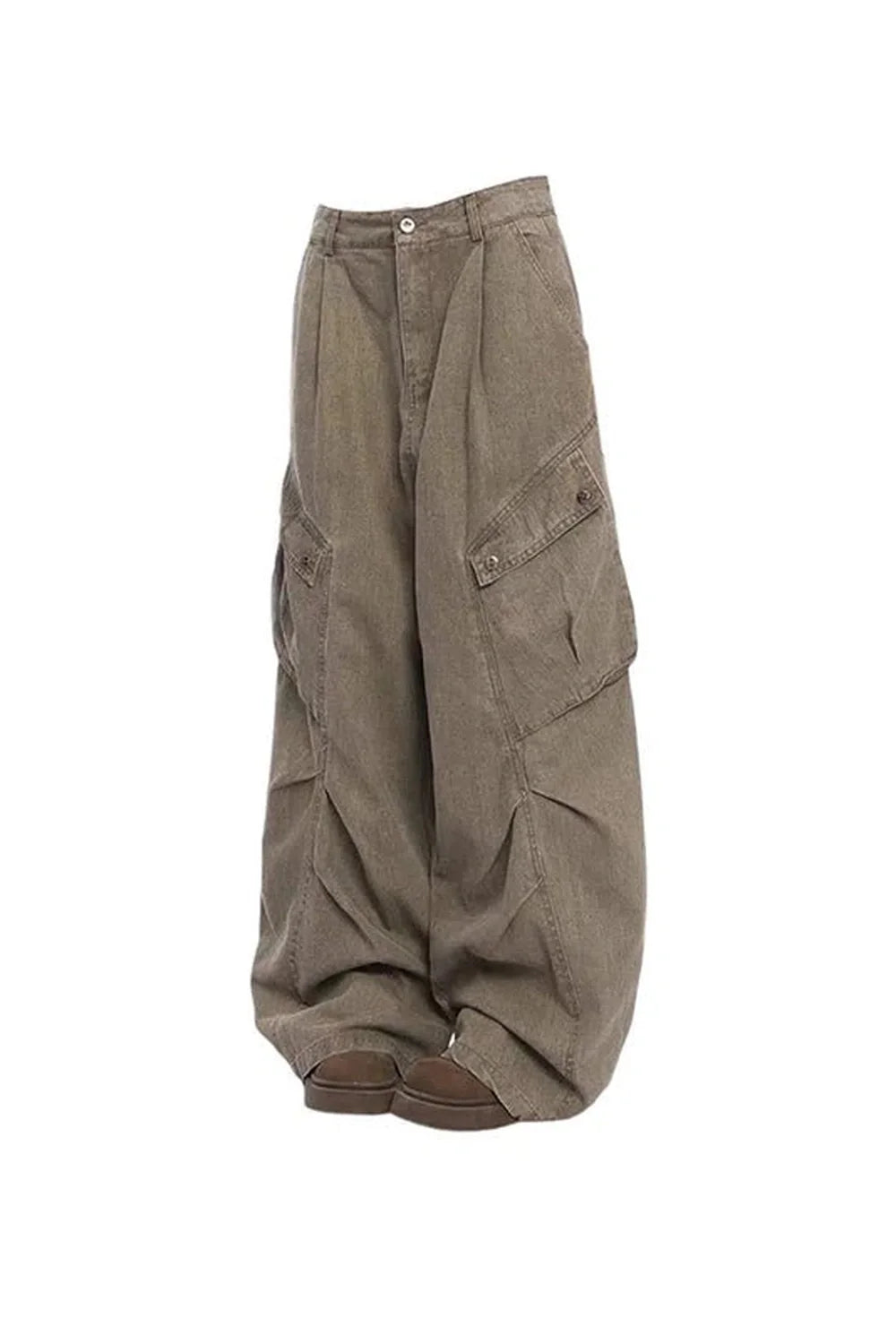 Brown Oversized Utility Cargo Pants, practical and stylish.