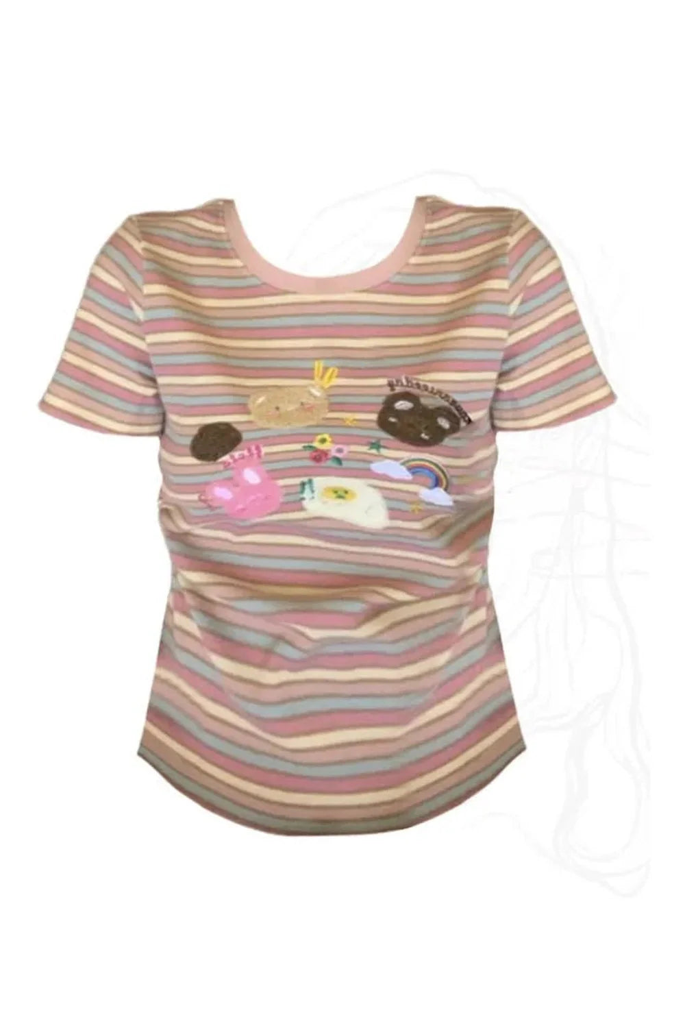 Pastel Breakfast Striped Top