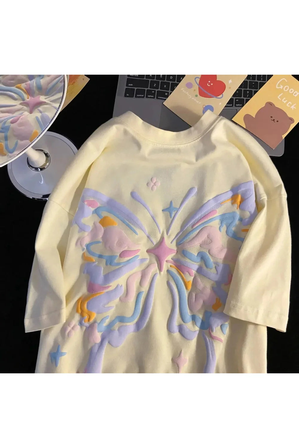 Pastel Butterfly Dream T-shirt variant 1, whimsical design.