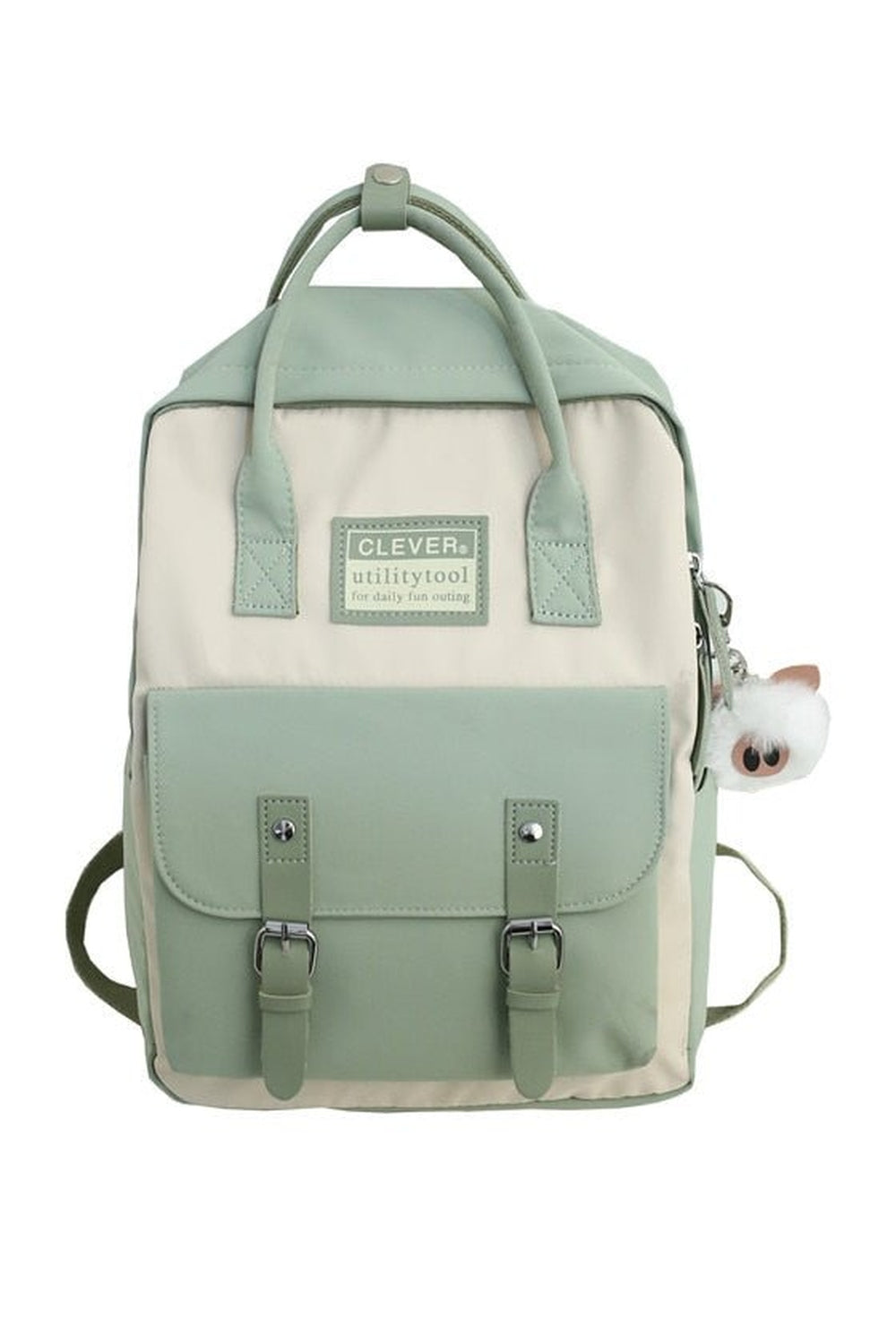 Light green Pastel Colors Preppy Backpack with elegance.