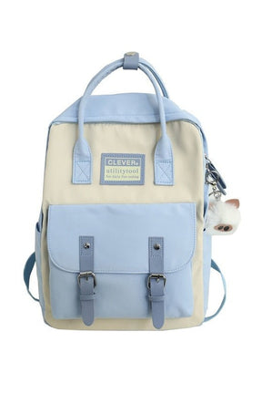 Blue Pastel Colors Preppy Backpack, stylish and practical.