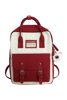 Stylish red Pastel Colors Preppy Backpack.