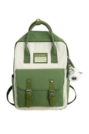 Green Pastel Colors Preppy Backpack, stylish and vibrant.