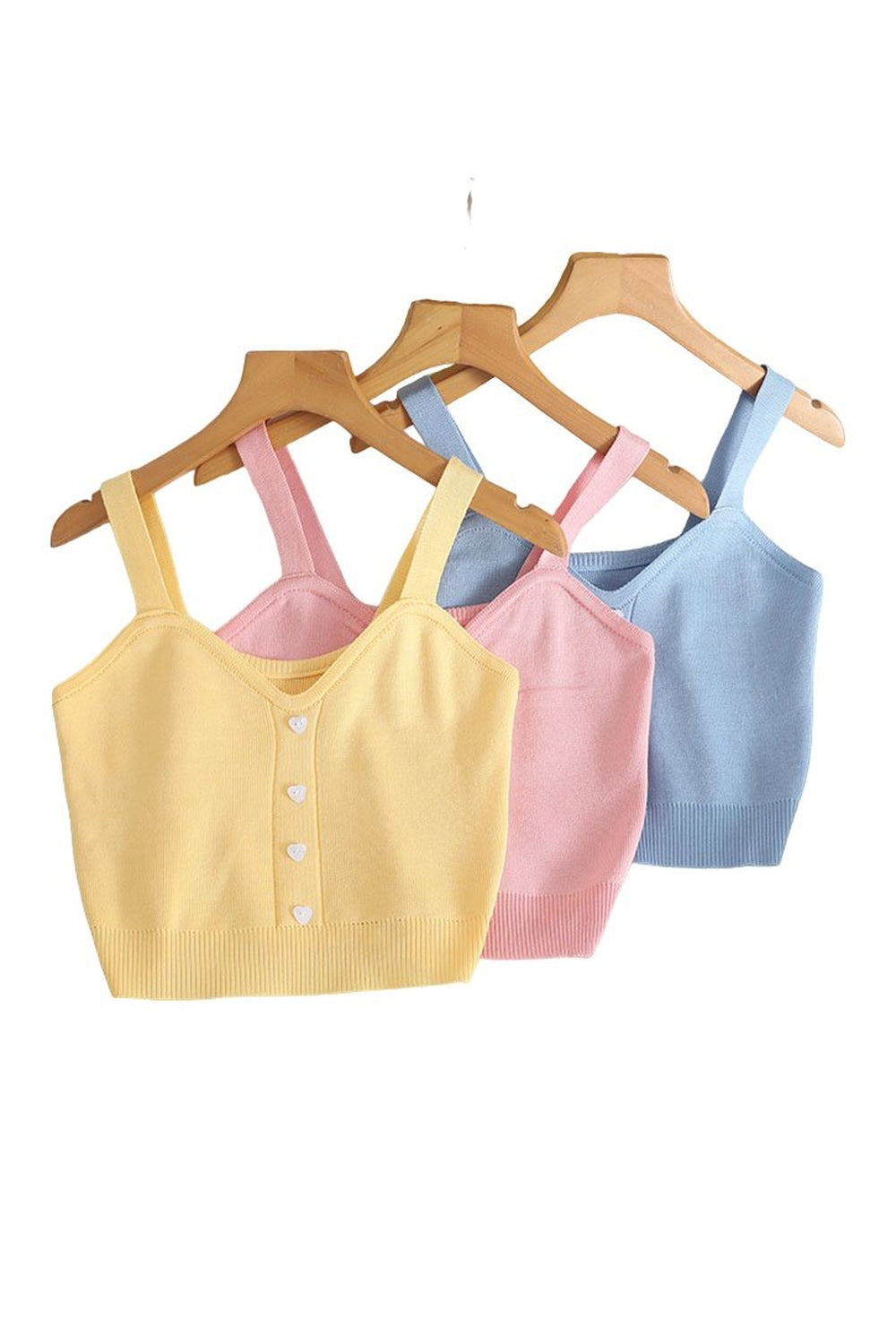 Pastel Colors Strap Knit Crop Top