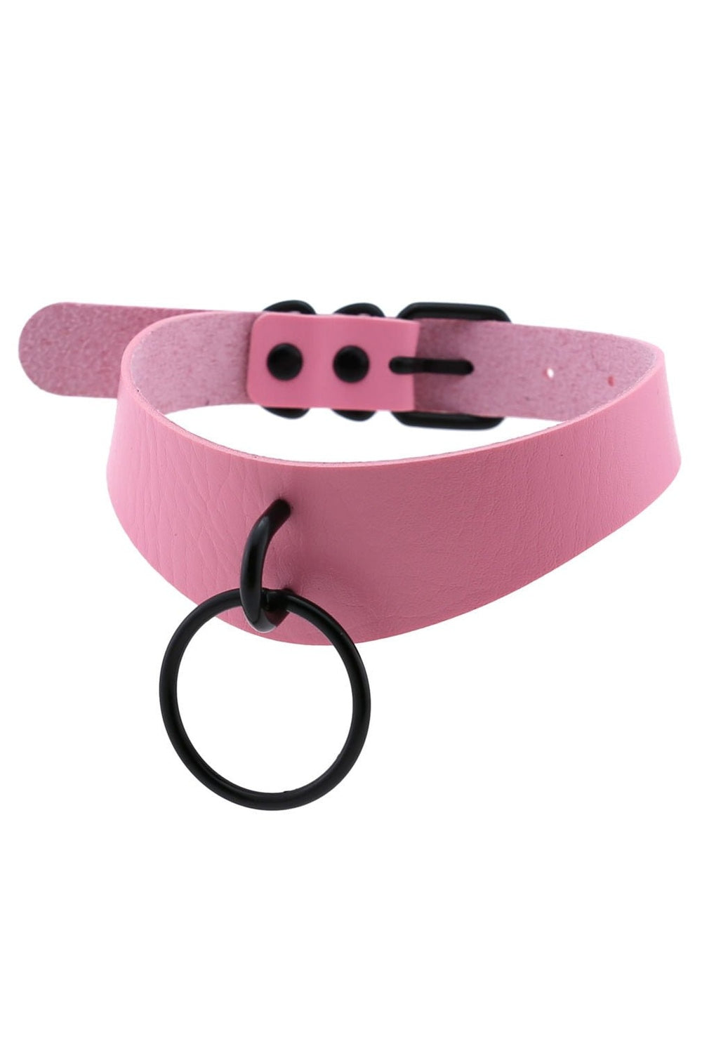 Pink Pastel Goth PU Leather Choker (P028).