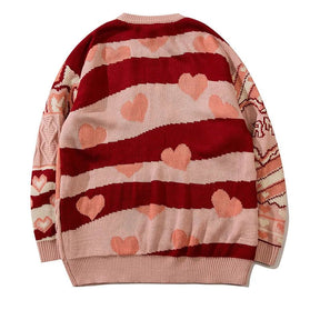 Patchwork Heart Oversized Sweater