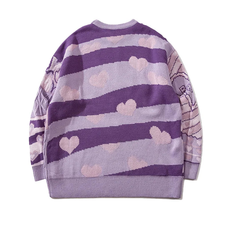 Patchwork Heart Oversized Sweater