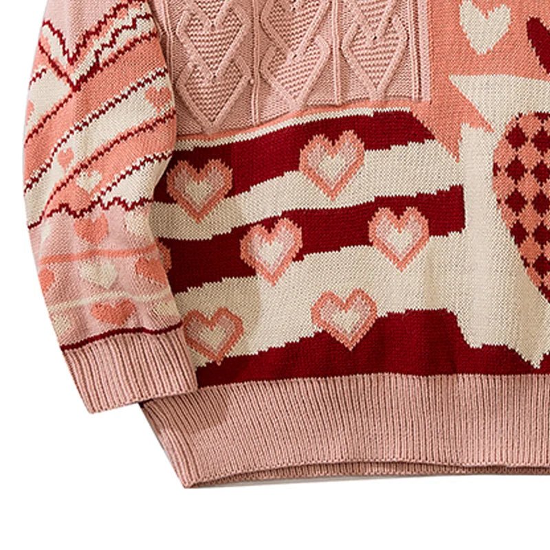 Patchwork Heart Oversized Sweater