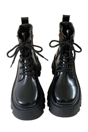 Patent Leather Chunky Platform Boots