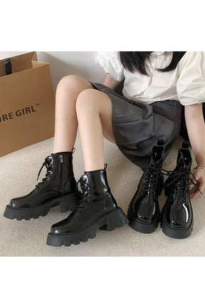 Patent Leather Chunky Platform Boots