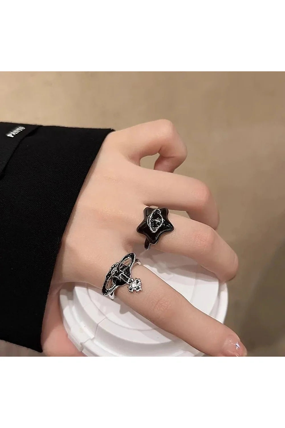 Pentagram Geometric  Open Ring