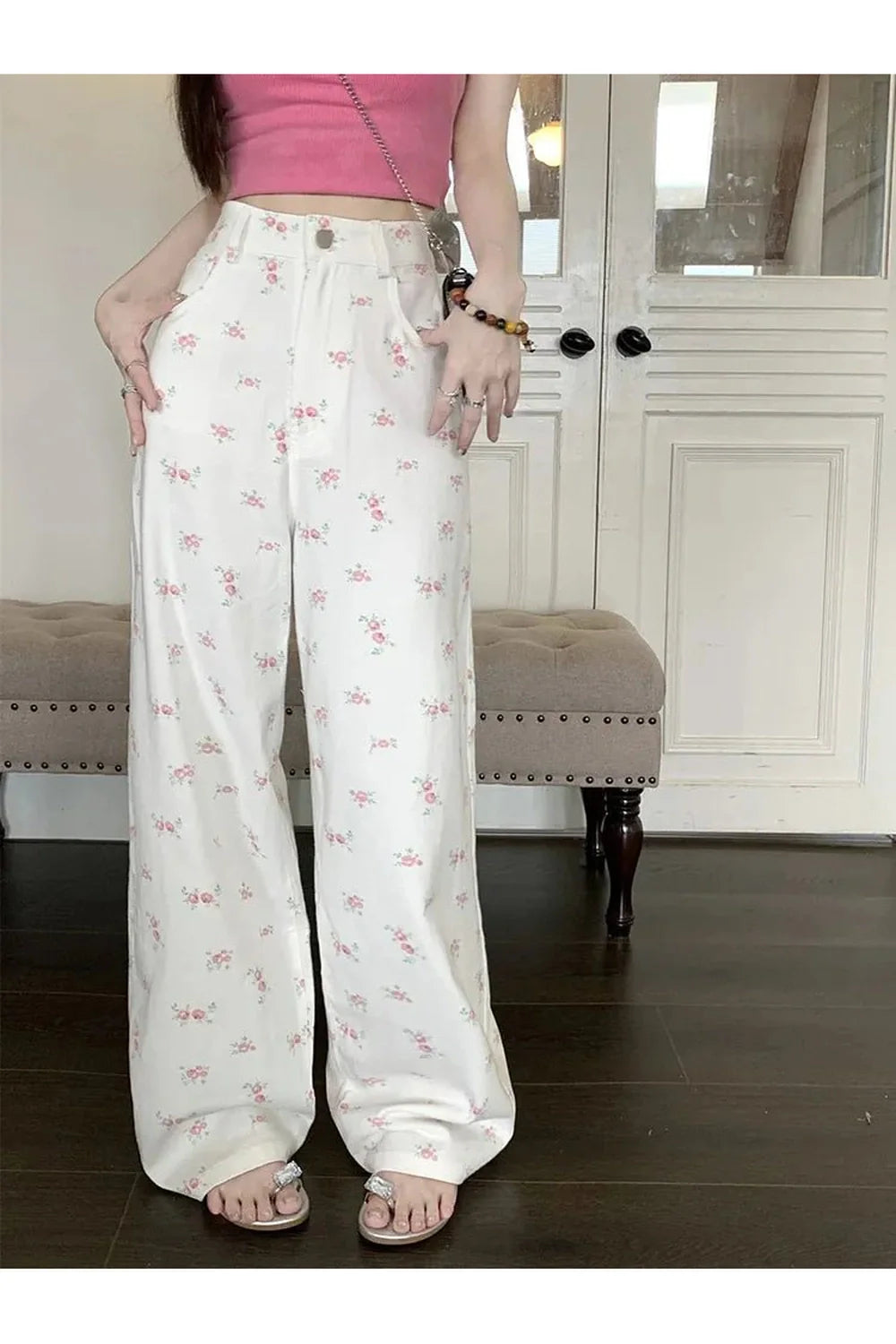 Petal Waltz Wide-Leg Pants