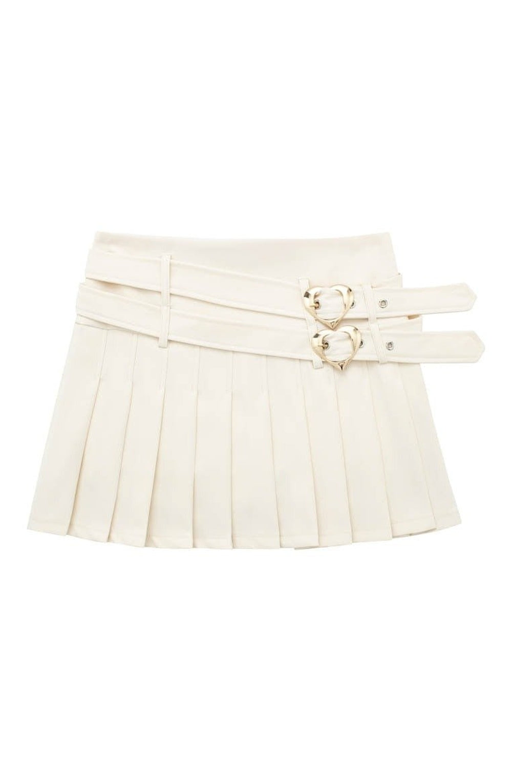 Pleated skirt: Pink Double Belt in Apricot.