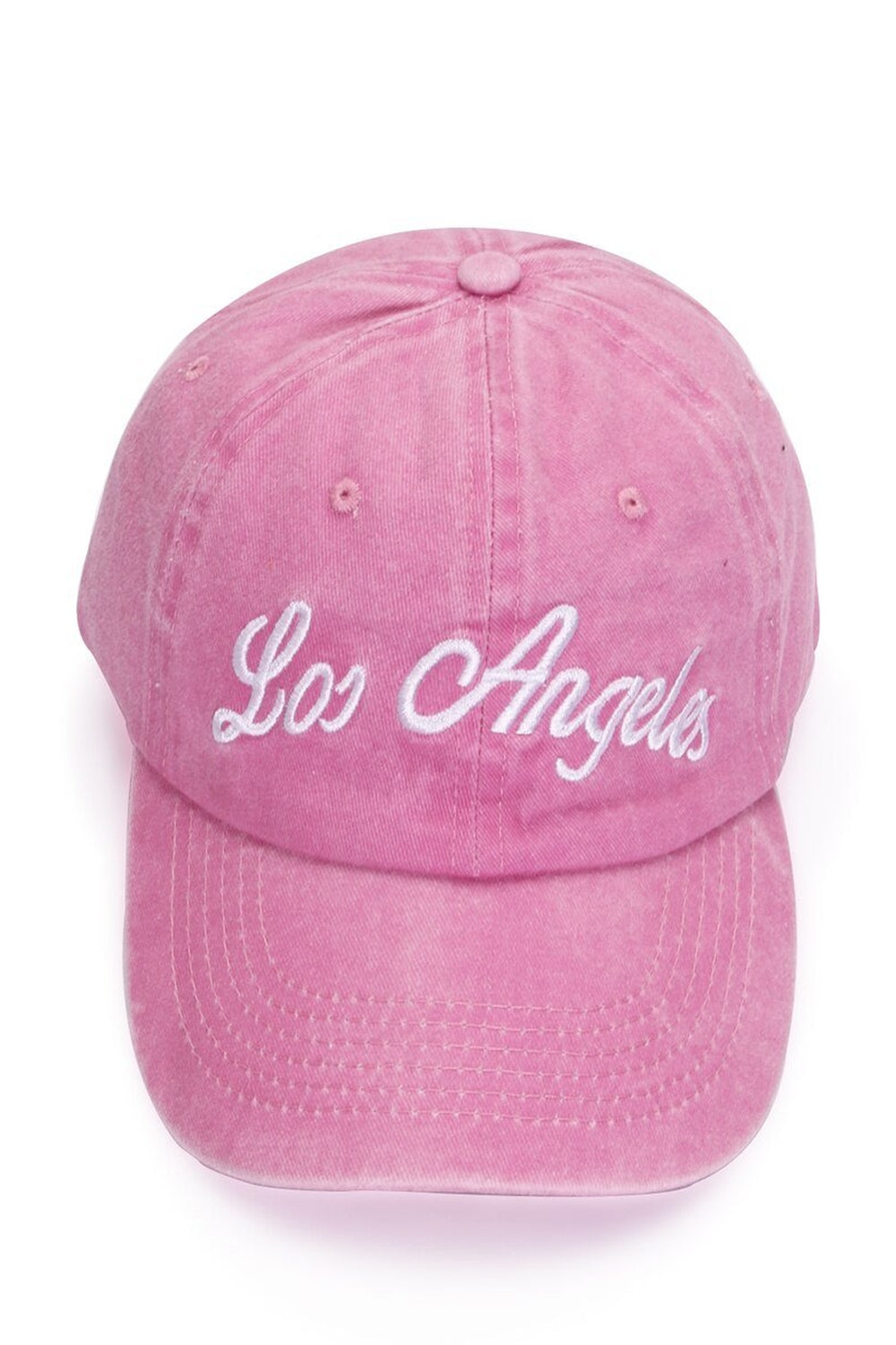 Pink Embroidered Baseball Cap