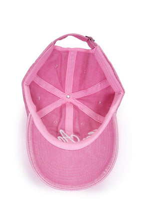 Pink Embroidered Baseball Cap