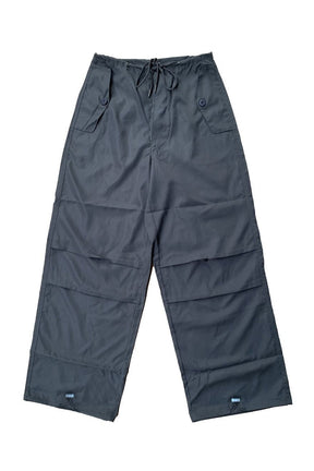 Pink Parachute Joggers Pants in Gray, cozy and stylish.