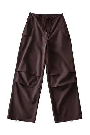 Stylish Pink Parachute Joggers Pants in coffee variant.