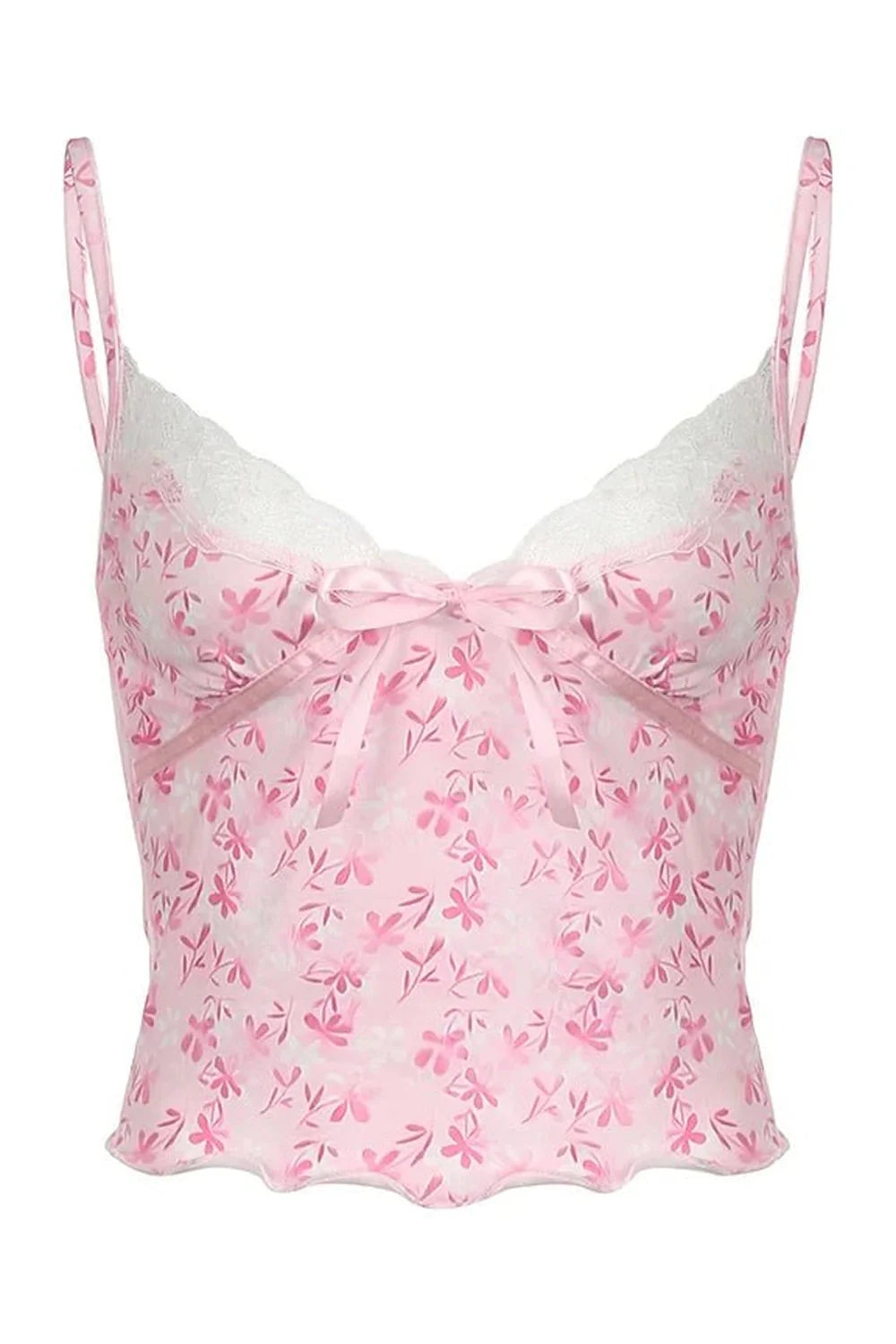 Pink Petal Lace Trim Top in Pink, feminine.