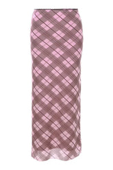 Pink Rhomboid Plaid Midi Skirt in size L.