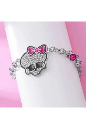 Pink Skull Charm Bracelet