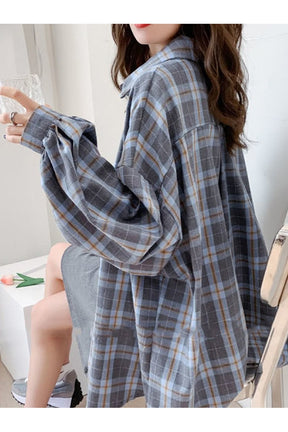 Plaid Oversize Loose Shirt