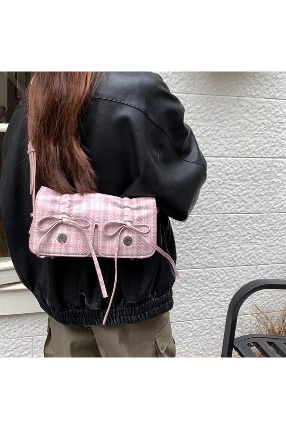 Plaid Pink Shoulder Bag