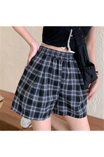 Plaid Soft Loose Retro Shorts