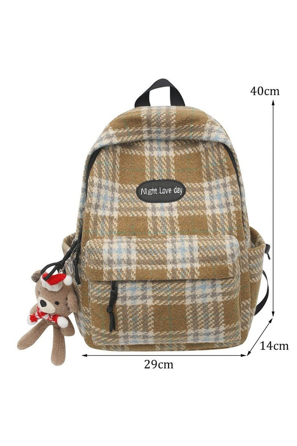 Plaid Woollen Cloth Backpack