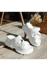 White Platform Flip Sandals, perfect for summer.