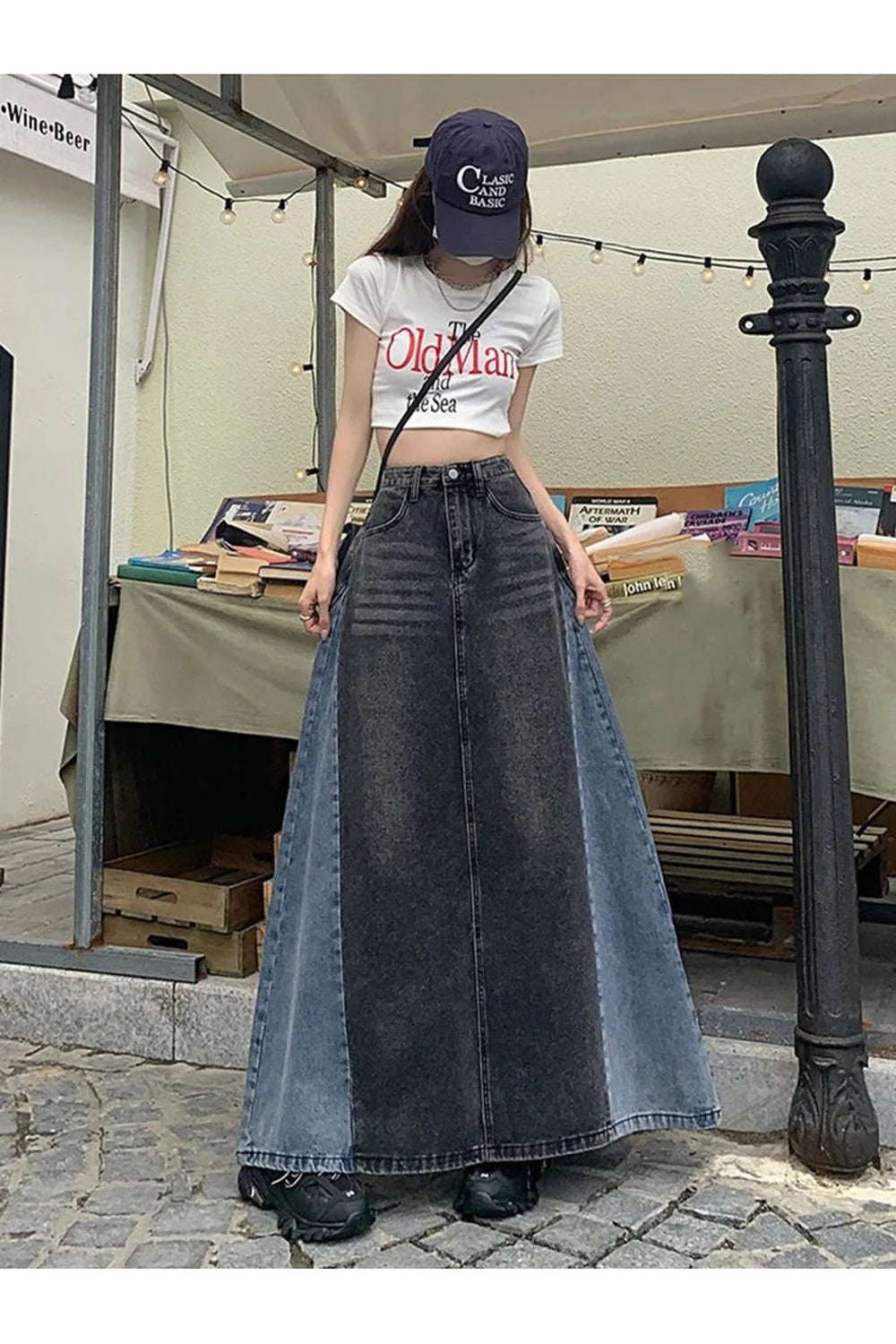 Plus Size A Line Denim Skirt