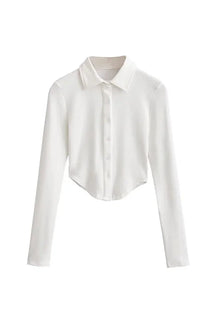 Stylish White Coat complements Polo Collar Dress & Skirt.