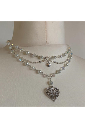 Preppy Butterfly Heart Necklace