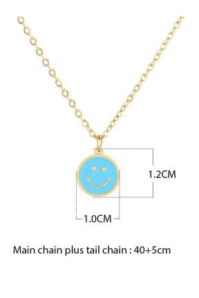 Preppy Color Smiley Necklace