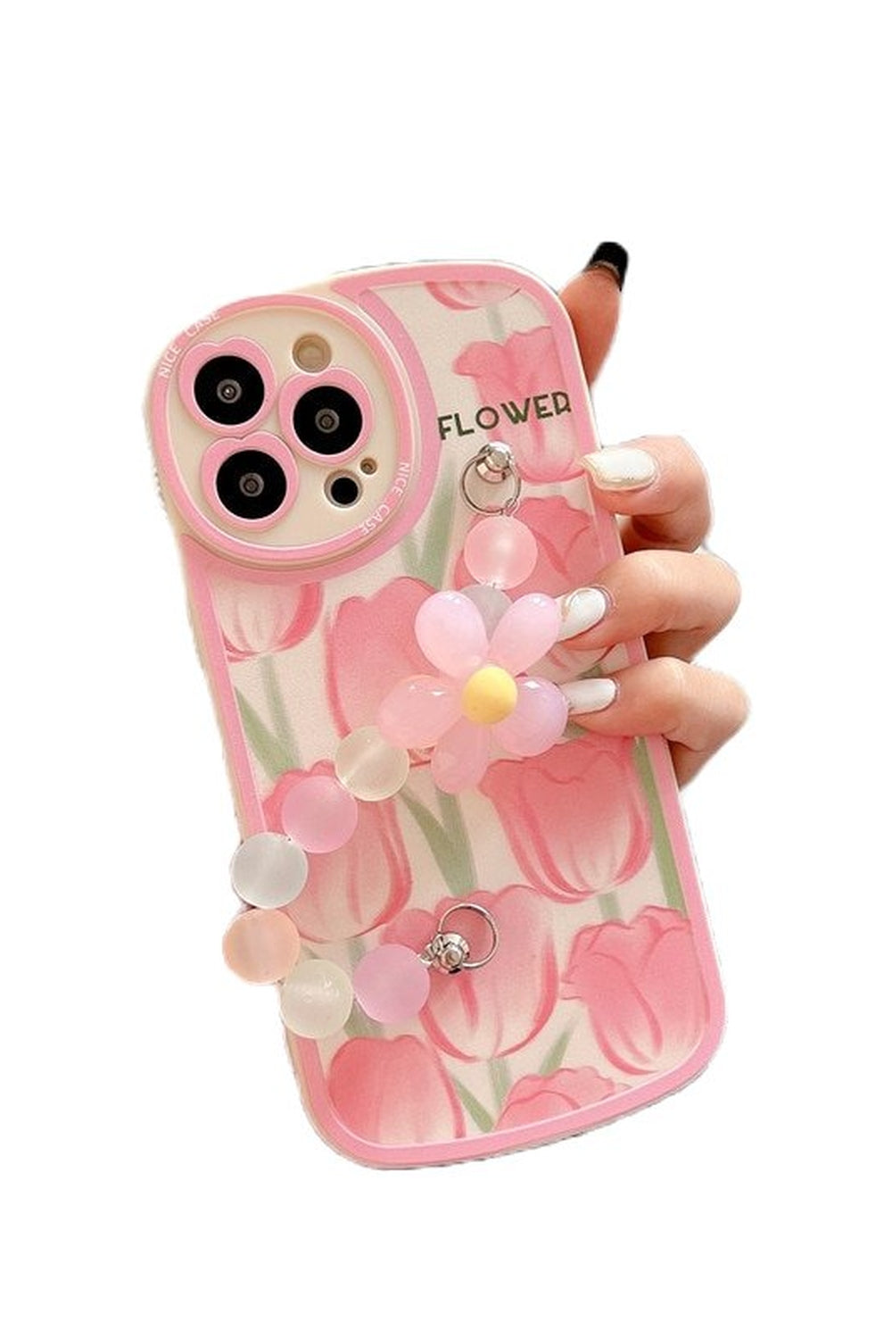 Floral iPhone case in preppy style, variant D.