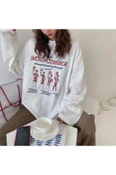 White Preppy Long Sleeve College T-shirt for students.