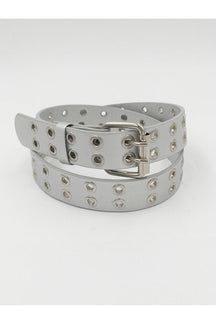 Pastel Colors Belt in silver, chic accessory.